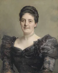 Portrait of a Lady in a Black Ruffled Dress